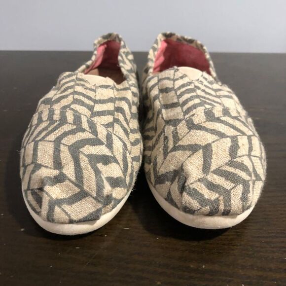 TOMS Zigzag Zebra Hemp Slip-On Espadrille Casual Shoes Size 10 - Picture 3 of 7